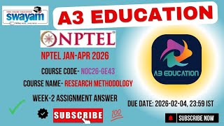 NPTEL Research Methodology Week 2 Assignment Answers | noc26-ge43