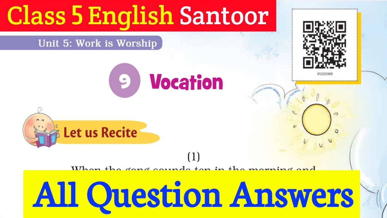 Vocation Question Answers | Class 5 English Chapter 9 | 