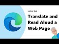 How to translate and Read Aloud a web page with Immersive Reader in the Microsoft Edge browser