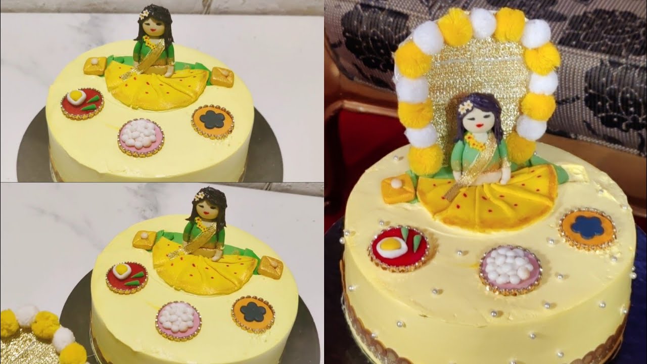 গায়ে হলুদ কেক ডেকোরেশন   টিউটোরিয়াল, Gaye holud er Cake, Fondant Figure Tutorial , Topper Tutorial