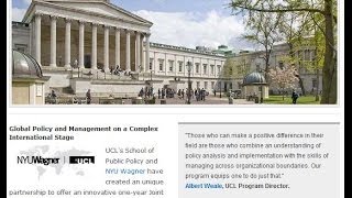 UCL / NYU Wagner - Executive Master of Public Administration in Global Public Policy and Management