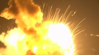 RAW VIDEO: Close-up view of Antares rocket explosion at Wallops Island, Virginia