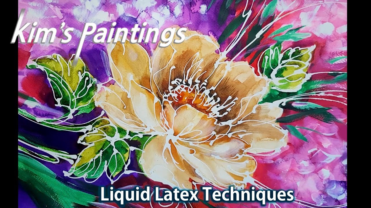 고무액으로 꽃그리기 Masking Fluid Techniques #latex #abstract flower - YouTube