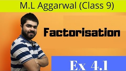 Class 9 | M.L Aggarwal | Factorisation | Ex 4.1
