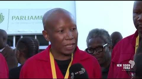 The EFF President Julius Malema is engaging with the media following the 2025 Fiscal Framework.