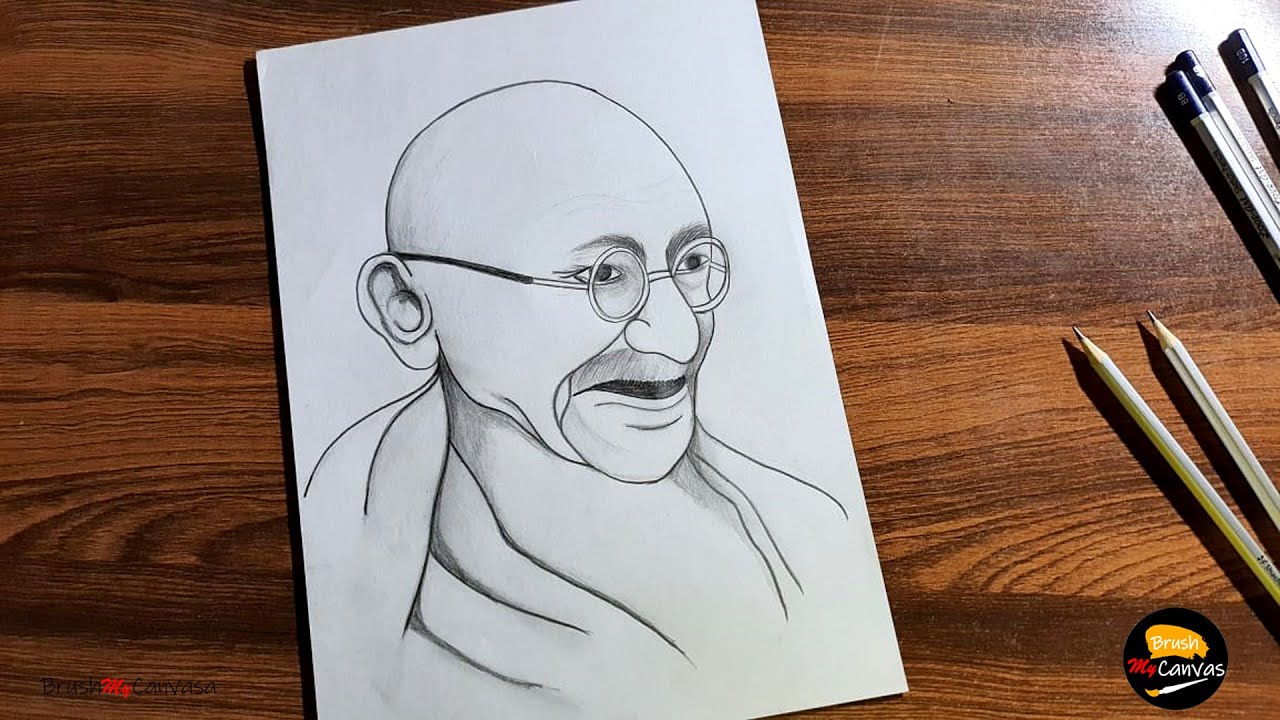 How to draw MAHATMA GANDHI Walking | Mahatma gandhi, Gandhi, Walking  pictures