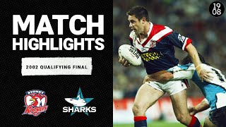 Sydney Roosters v Cronulla Sharks | 2002 Qualifying Final | Classic Match Highlights | NRL