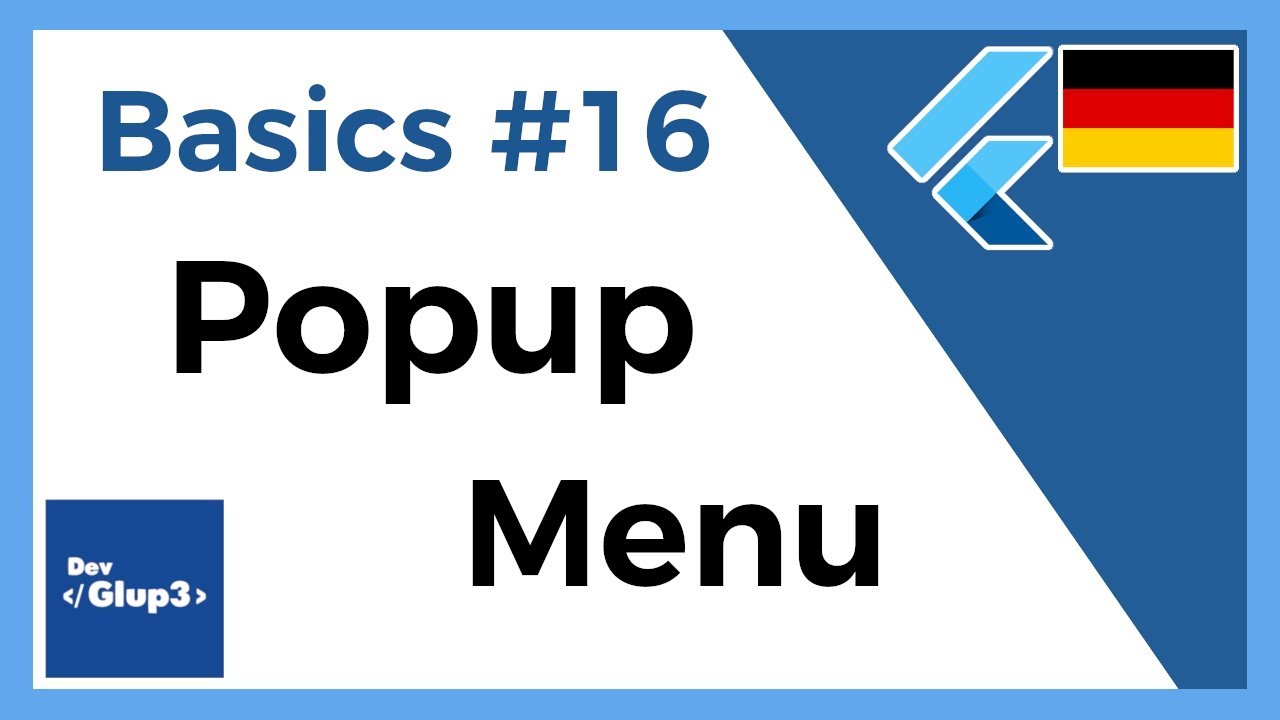 Flutter Tutorial Deutsch | Basic #16 - Popup Menu - YouTube