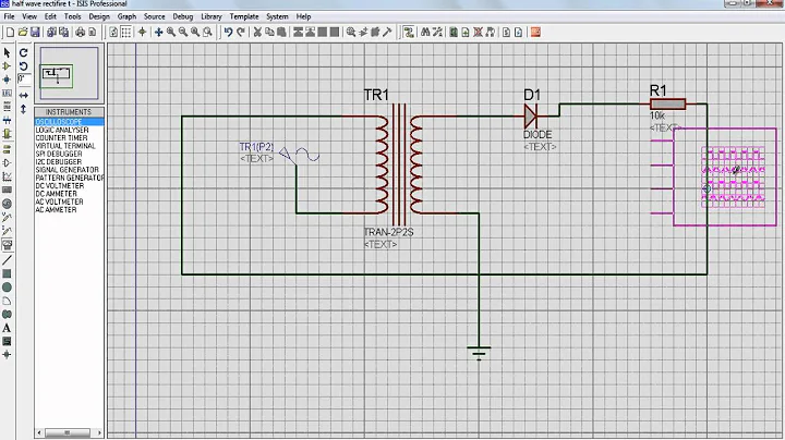 half wave rectifier Proteus Simulation