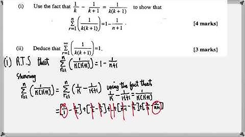 CAPE Pure Maths Unit 2 - Method Of Differences worked example
