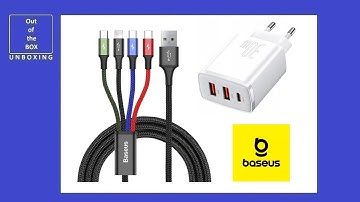 Baseus Wall Charger 30W & Fast 4in1 Cable 2xUSB-C Lightning Micro 3.5A 1.2m