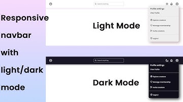 Create responsive navbar(icons) with dark/light mode. (source code provided).