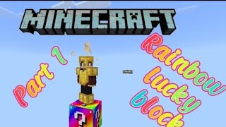 Minecraft one block but its Rainbow lucky  but with rainbow armor part(1) #minecraft