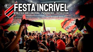 FESTA SENSACIONAL! Músicas da Torcida Os Fanáticos em Athletico 6x0 Londrina - Campeonato Paranaense