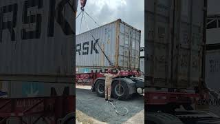 Professional Crane Operator Lowers Massive Maersk Container with Extreme Precision! #container