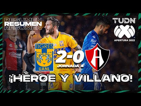 Resumen y goles | Tigres 2-0 Atlas | Liga Mx Apertura 22 -J4 | TUDN