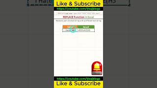 REPLACE function in excel #excelbasic #excel #short #shorts #exceltricks #exceltips #excelformula
