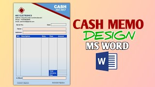 Cash Memo Design Ms Word Cash Memo Easy Tutorial Ms Word