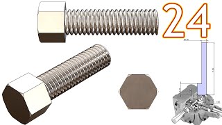 24-Project 39| Bevel Gearbox | SolidWorks Tutorial : screw for the side lock - M2