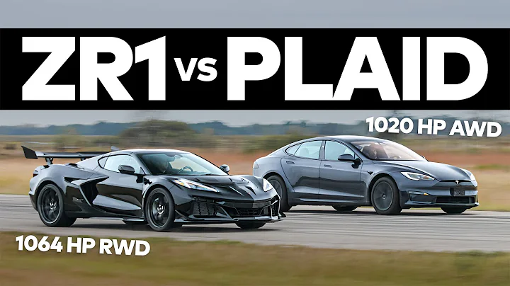 C8 ZR1 Corvette vs Tesla Model S Plaid | Drag + Roll Race Comparison