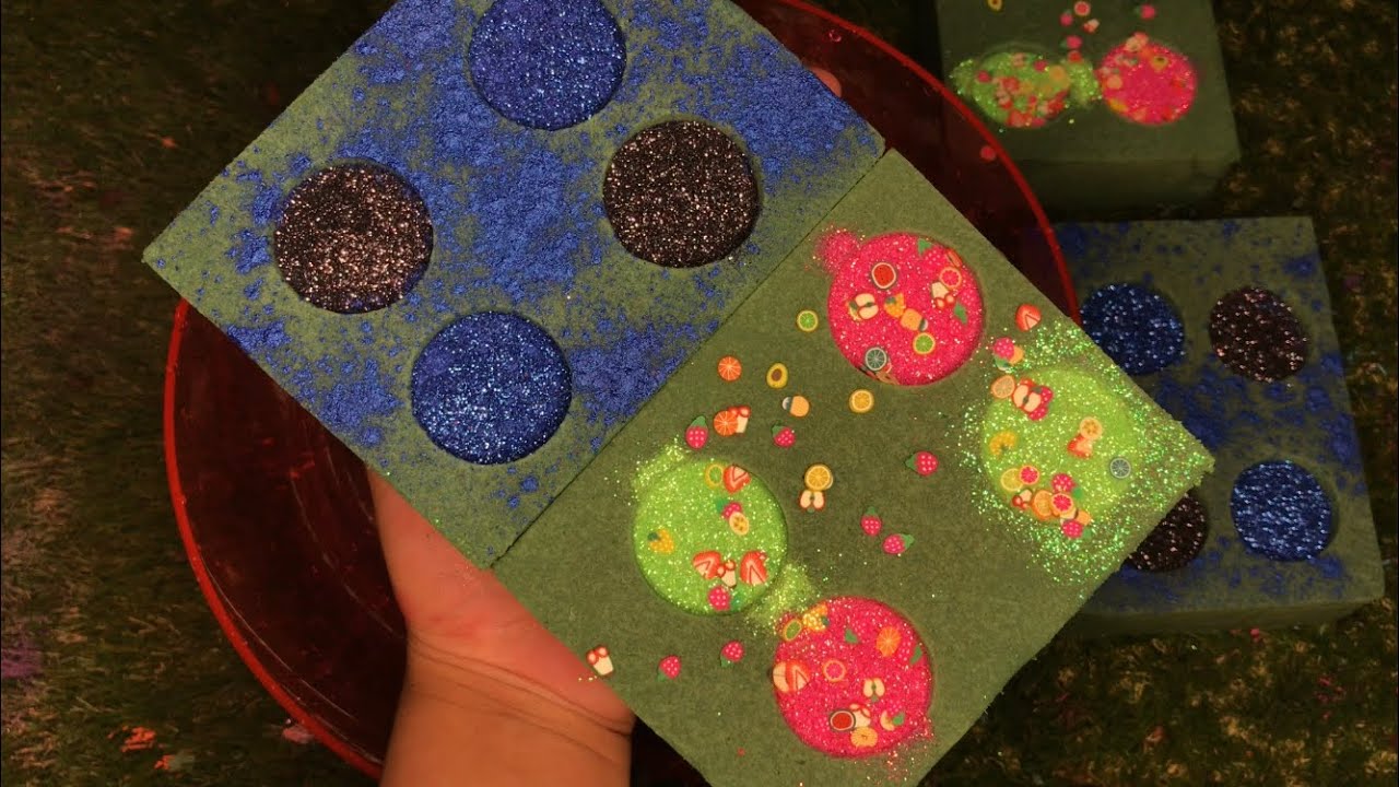 4 Wet Floral Foam Glitter Palettes YouTube