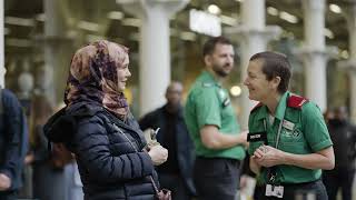 Myleene Klass at St Pancras with St John Ambulance