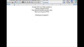 Rhetorical Analysis | Writing | Prose Focus Statement