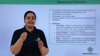Class 12th – Meaning and Process of Selection | Business Studies | Tutorials Point