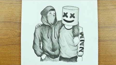 #SketchyGuys || How to draw Marshmello and Alan Walker - Pencil sketch