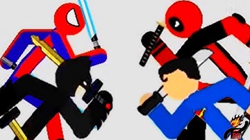 Stickman Backflip Killer 3 Spiderman Batman Superman Deadpool  - Android Gameplay HD