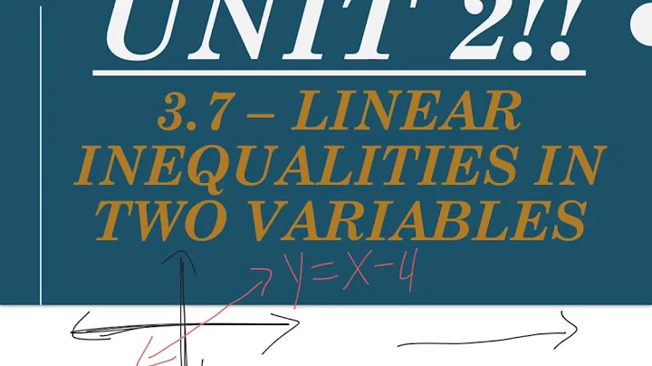 3.7 Notes - Linear Inequalities in Two Variables
