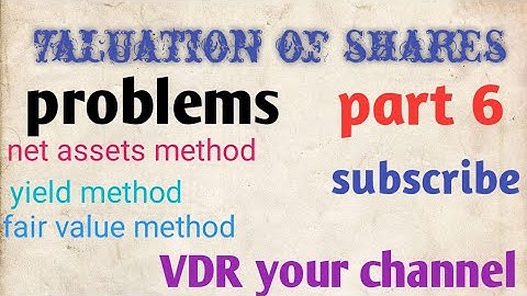 #valuation of shares PART 6#net assets method, yield method,fair value method @vdryourchannel2247 #