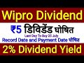Wipro Share Dividend Declared Today Wipro Share Dividend Yield 2% Wipro Results • Stock Finshots