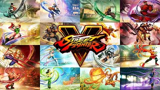 Street Fighter 5 All Characters Super Moves Critical Arts Intro + Victory Pose No Commentary
