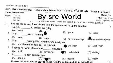 Solved Mcqs 9th English Gujranwala Board ( group 2) 2023