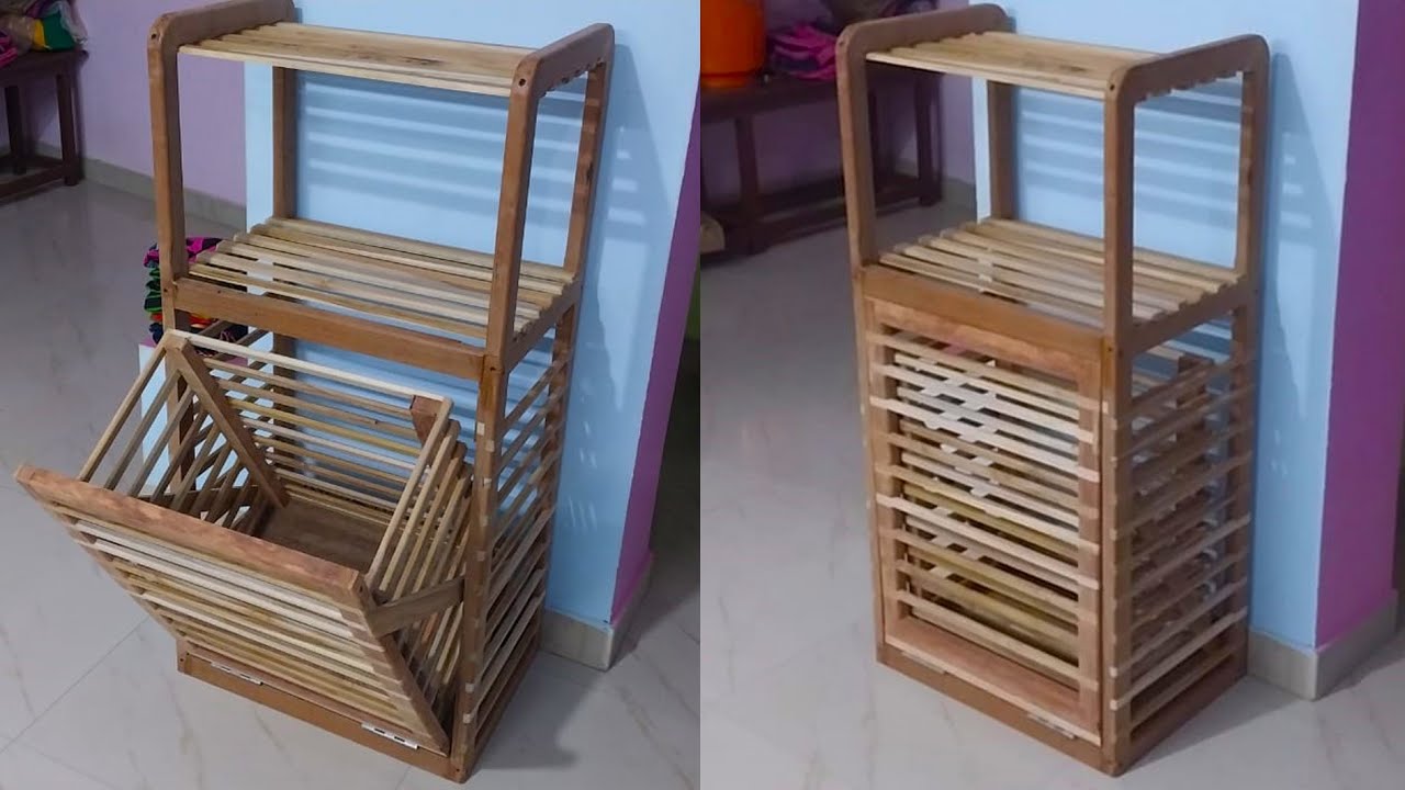 DIY Make a smart Laundry basket wood working skill #woodworking - YouTube