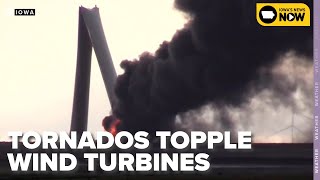 Tornadoes touch down in Iowa, destroying wind turbines and buildings