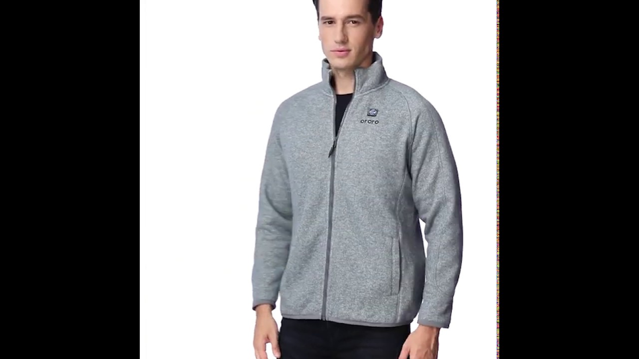 ororo Men's Heated Fleece Jacket - Gray
