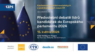 Předvolební debata lídrů kandidátek do Evropského parlamentu 2024
