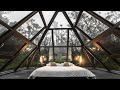 Unique pyramidshaped glass tiny house