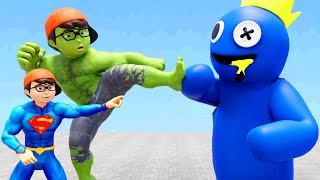 Scary Teacher 3D - Nickhulk vs Rainbow Friends and Squid Game rescue Nick and Tani