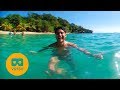 Playa del Atlántico en 180 VR - Islas Cayos Cochinos, Honduras