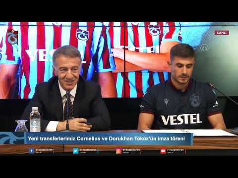 Trabzonspor, yeni transferleri Dorukhan Toköz ve Andreas Cornelius için imza töreni düzenledi