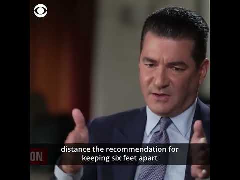 Scott Gottlieb and CDC social distancing of 6 feet on Face the Nation.