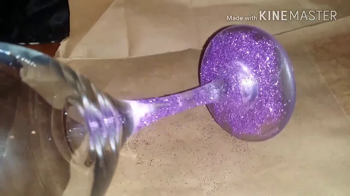 DIY : GLITTER WINE GLASS USING MOD PODGE | Dollar tree