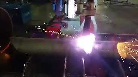 ZNC（GM）CNC pipe intersection line plasma  cutting machine working video(SHANGHAI CHD)