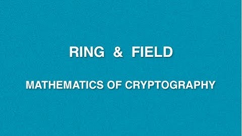 Mathematics Of Cryptography | Lecture 4 - Ring & Field | CRNS | Cryptography Basics