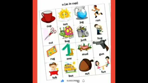 U Sound Words #english #viral #vowels #trending