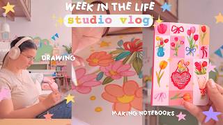 Washi Tapes Unboxing, Making notebooks, packing orders & more ✨ Week in the life of an Artist
