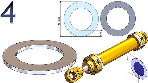 4-Project 44| Hydraulic Cylinder | SolidWorks Tutorial : sheet metal washer